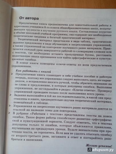 Русский язык на "отлично". 8 класс