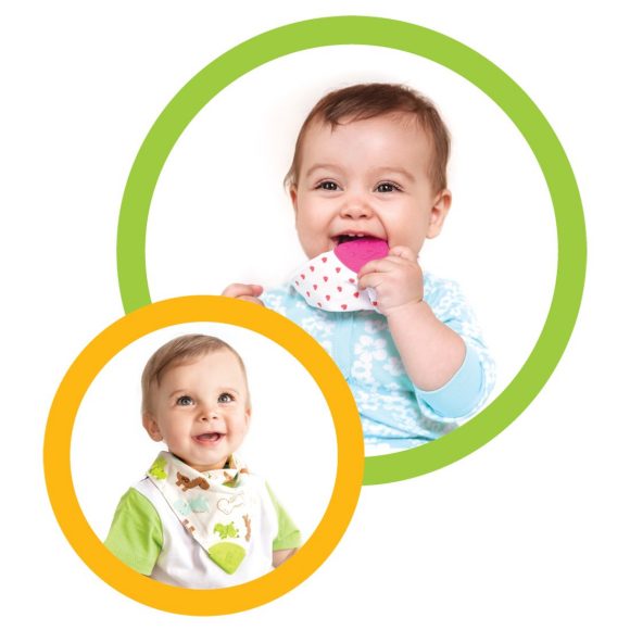 939420 Нагрудник с прорезывателем "Жирафики"