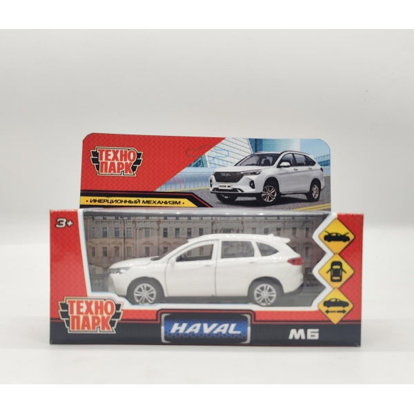 Машина металл haval m6 12 см, двери, багажник, белый, коробка Технопарк
