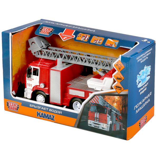 Machine à batte blanche + pièce "kamas пожарная машина", 26 cm, plastique, brosse. вод., инер. Parc technologique à Cor.18шт