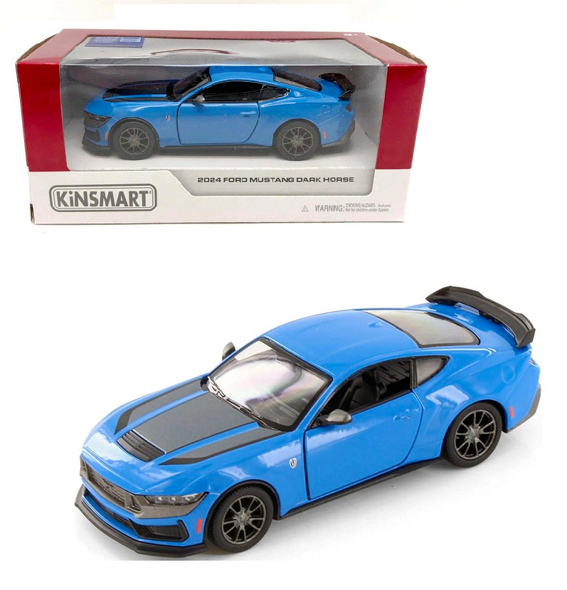 Kinsmart. Modèle art.KT5455W/4 "Ford Mustang Dark Horse 2024" 1:38 (синяя) инерц.