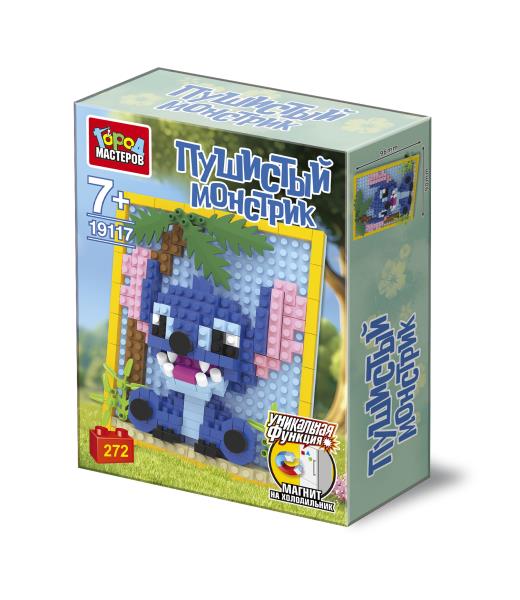 Конструктор 3D картина пушистый монстрик (магнит на холодильник) Город мастеров