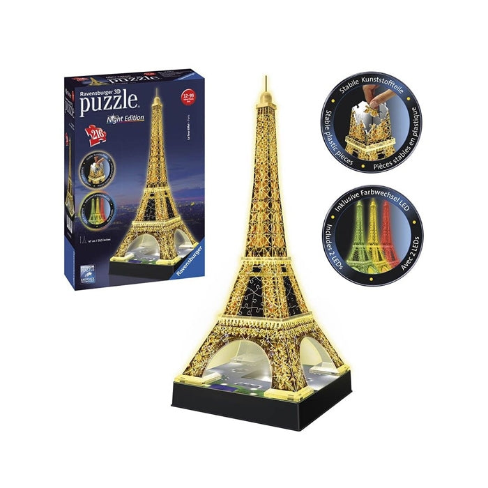 Ravensburger. Пазл карт. 3D 216 "Ночная Эйфелева башня" арт.12579