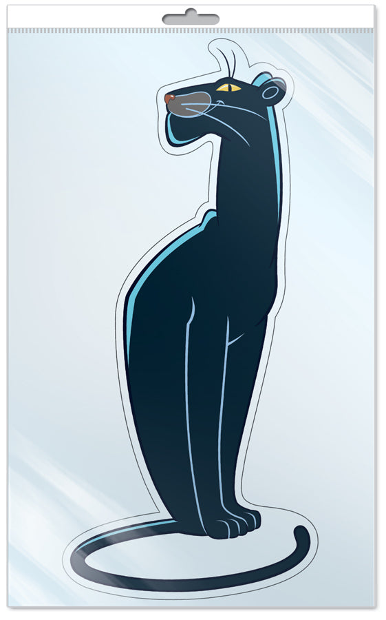 *ФМ2-12626 ПЛАКАТ ВЫРУБНОЙ А4 В ПАКЕТЕ. Bagira из мультфильма Маугли (с блестками в индивидивидуальной упаковке с европодвесом и клеевым клапаном)