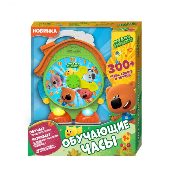 Обучающие часы Ми-ми-мишки 300+песен,стихов и звуков.свет.циферблат.kor.bat. Умка в кор.24шт