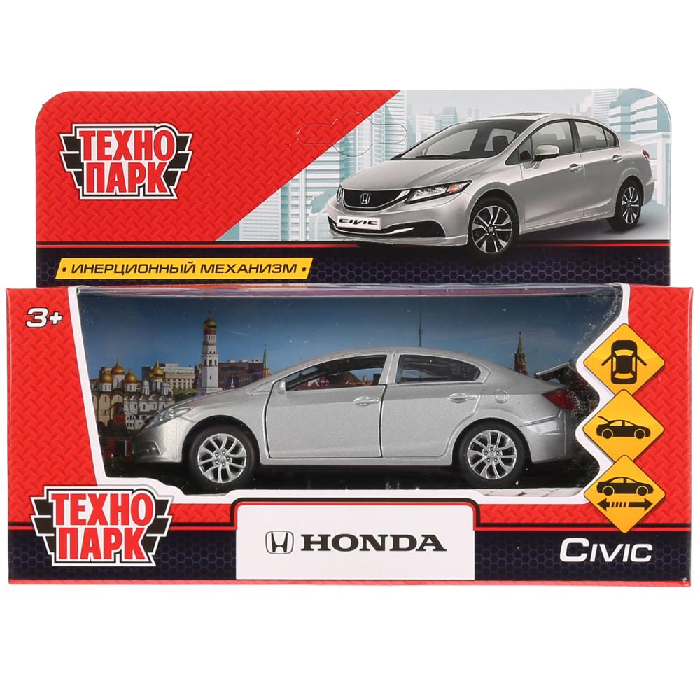 Машина металл "HONDA CIVIC" 12см, открыв. двери, инерц, серебристый, в кор. Технопарк в кор.2*36шт