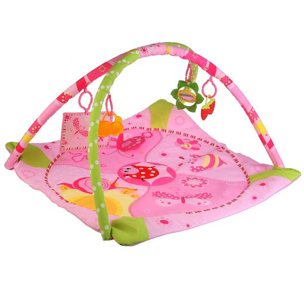 КОВРИК ДЕТСКИЙ "УМКА" Божья коровка С ИГРУШКАМИ НА ПОДВЕСКЕ, ПЛАСТ. СУМКА (РУСС.УП.) в кор.6шт