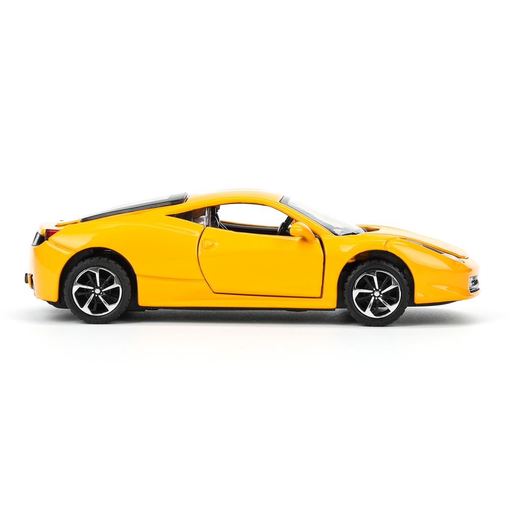 Модель металл звук ferrari 458 italia 14 см, двери, багажник. инерция кор. Технопарк в кор.2*48шт