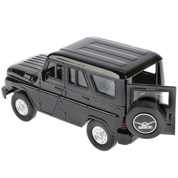 HUNTER-BK 267184 ТМ Технопарк. Machine métallique "UAZ HUNTER" 12 cm, ouverte. двери, инерц., ЧЕРНЫЙ в ко