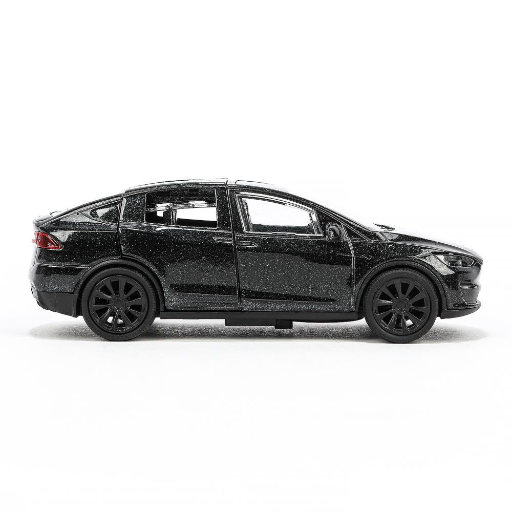 MODELX-12-BK Machine en métal tesla model x plaid 12 cm, double, noir, couleur. Parc technologique dans le cor.2*36шт