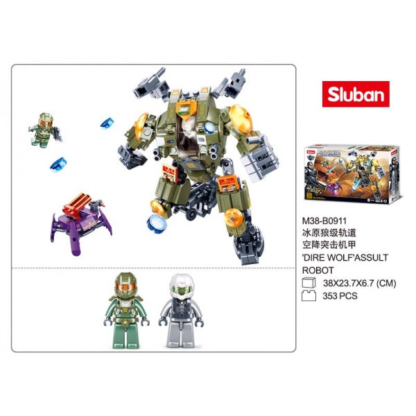Constructeur en plastique. robot avec figurines, 353 jours. en Russie. cor. dans le cor.16шт