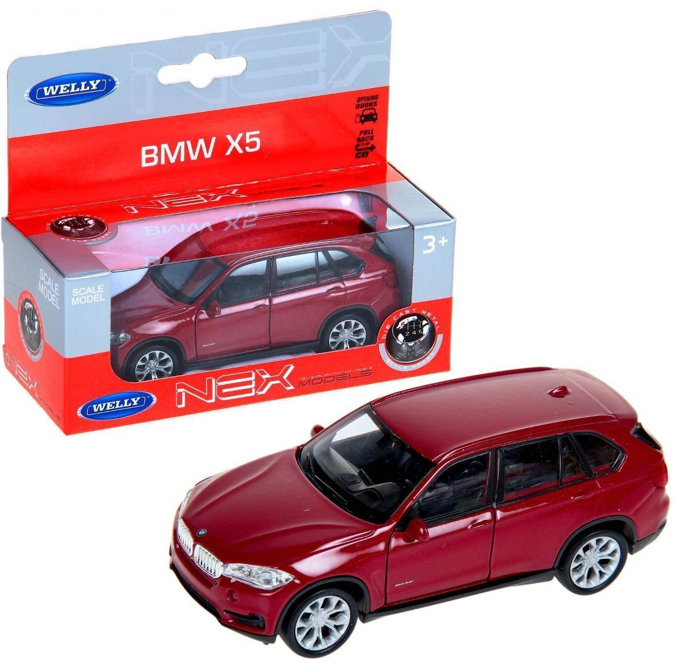 Eh bien. Machine 1:38 "BMW X5", en métal, disponible. мех., цвет в асс. art.43691W
