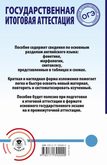 ОГЭ. Английский язык. Trouver des cours scolaires dans des tableaux et des schémas pour les étudiants en général
