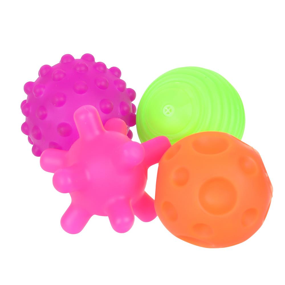 MAL-79178-NW Развивающие мячики для купания Малышарики 4 шт. в кор. КАПИТОШКА в кор.60наб