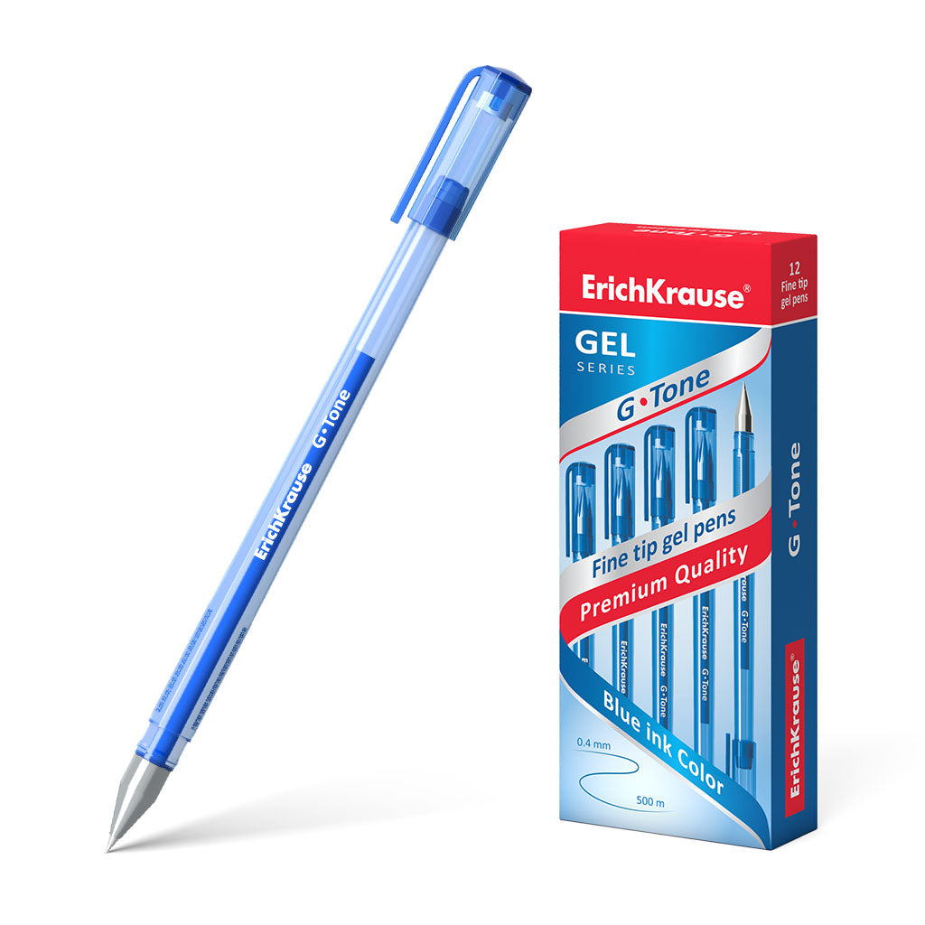 Ручка гелевая ErichKrause G-Tone, цвет чернил синий (в коробке по 12 шт.)