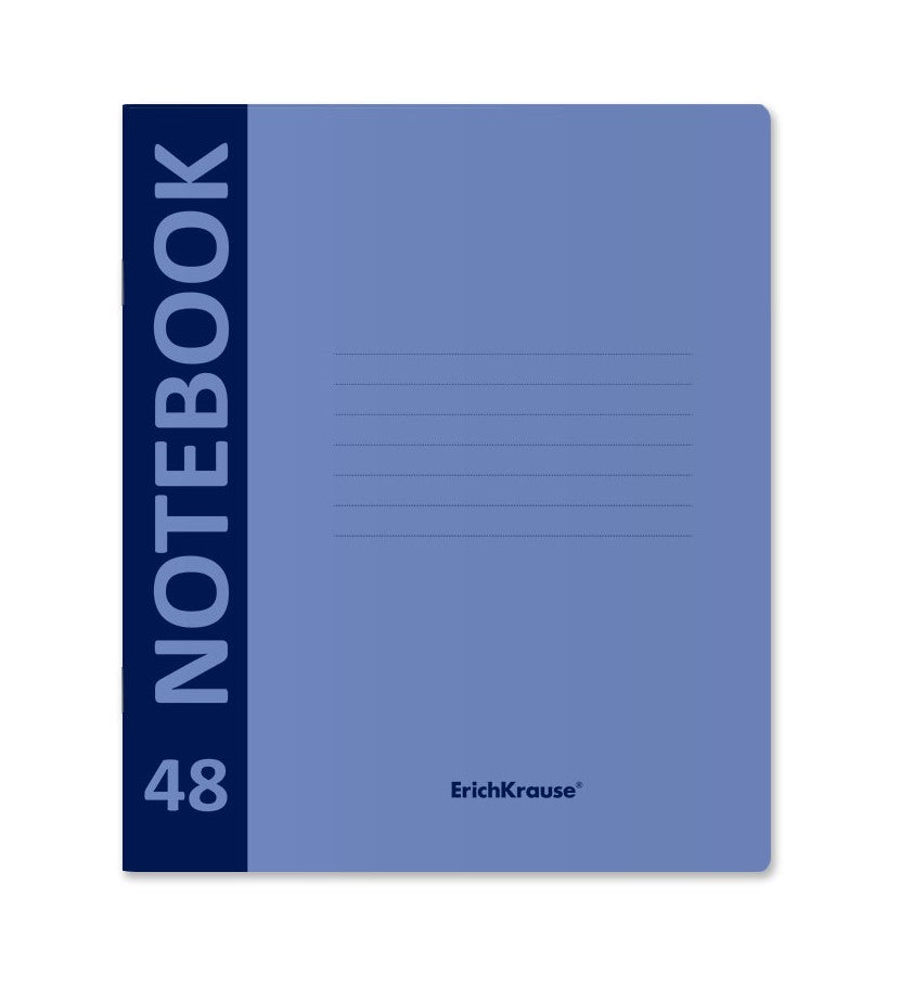 Тетрадь общая ученическая спластиковой обложкой на скобе Erich Krause Neon, goluboj, А5+, 48 listes, clés