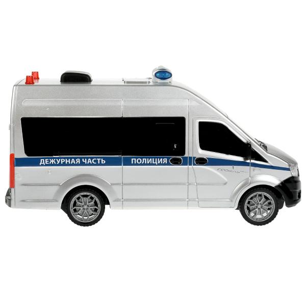 GAZELNEXT-21RCL-POL-GY338747 Машина р/у ГАЗЕЛЬ NEXT ПОЛИЦИЯ 21,5 см, свет, сереб, кор. Технопарк в к