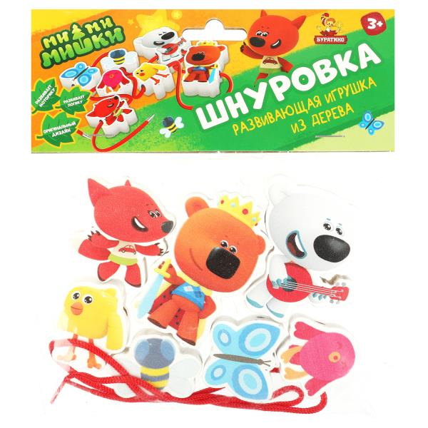 Шнуровка-бусы 17*13см Ми-ми-мишки paquet Буратино в кор.80шт