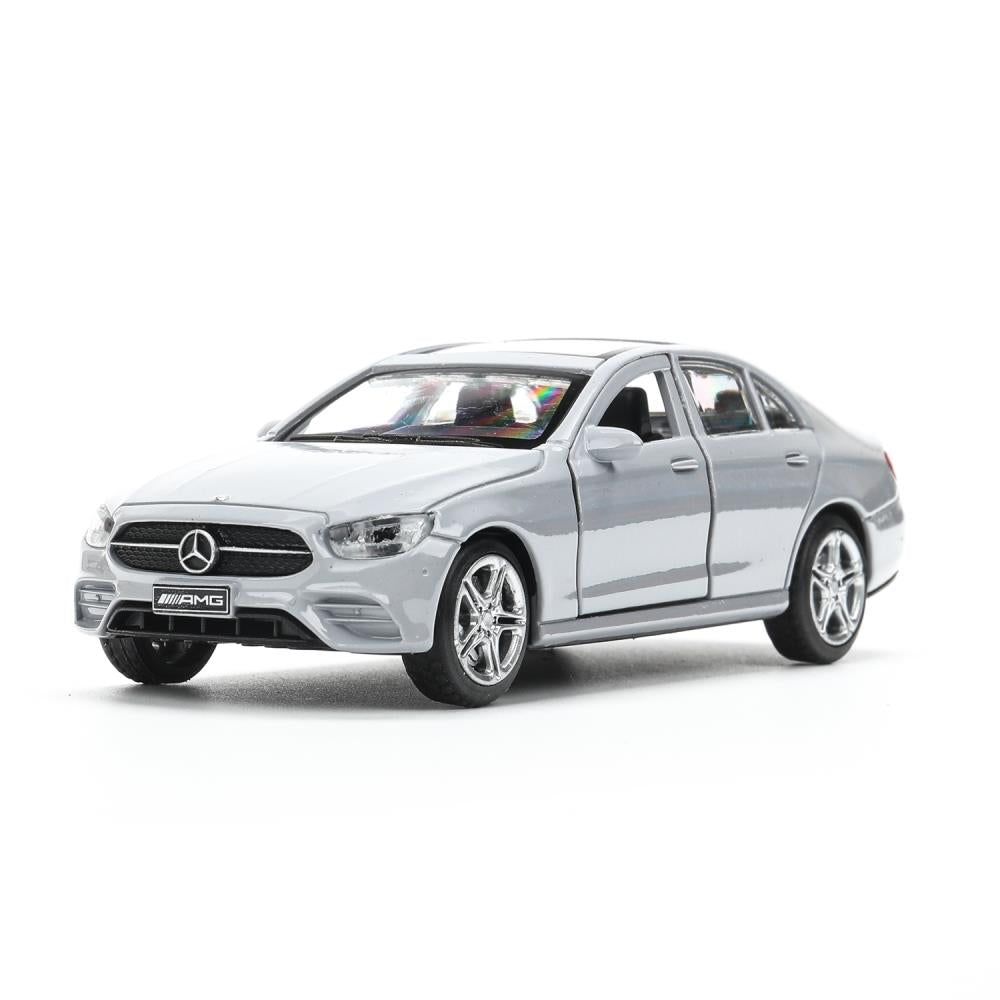 Машина металл MERCEDES-BENZ e-class amg 12см, дв,баг,ин,серебряный, кор. Технопарк в кор.2*36шт