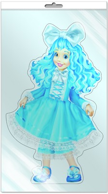 *Ф-5945-П ПЛАКАТ ВЫРУБНОЙ А3 В ПАКЕТЕ. Мальвина (с блестками в индивидивидуальной упаковке с европодвесом и клеевым клапаном)