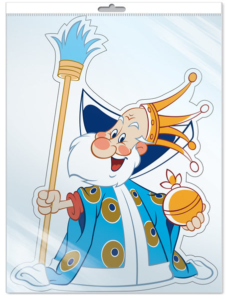 *ФМ2-12709 ПЛАКАТ ВЫРУБНОЙ А4 В ПАКЕТЕ. Царь из мультфильма Вовка в тридевятом царстве (с блестками в индивидивидуальной упаковке с европодвесом и клеевым клапаном)