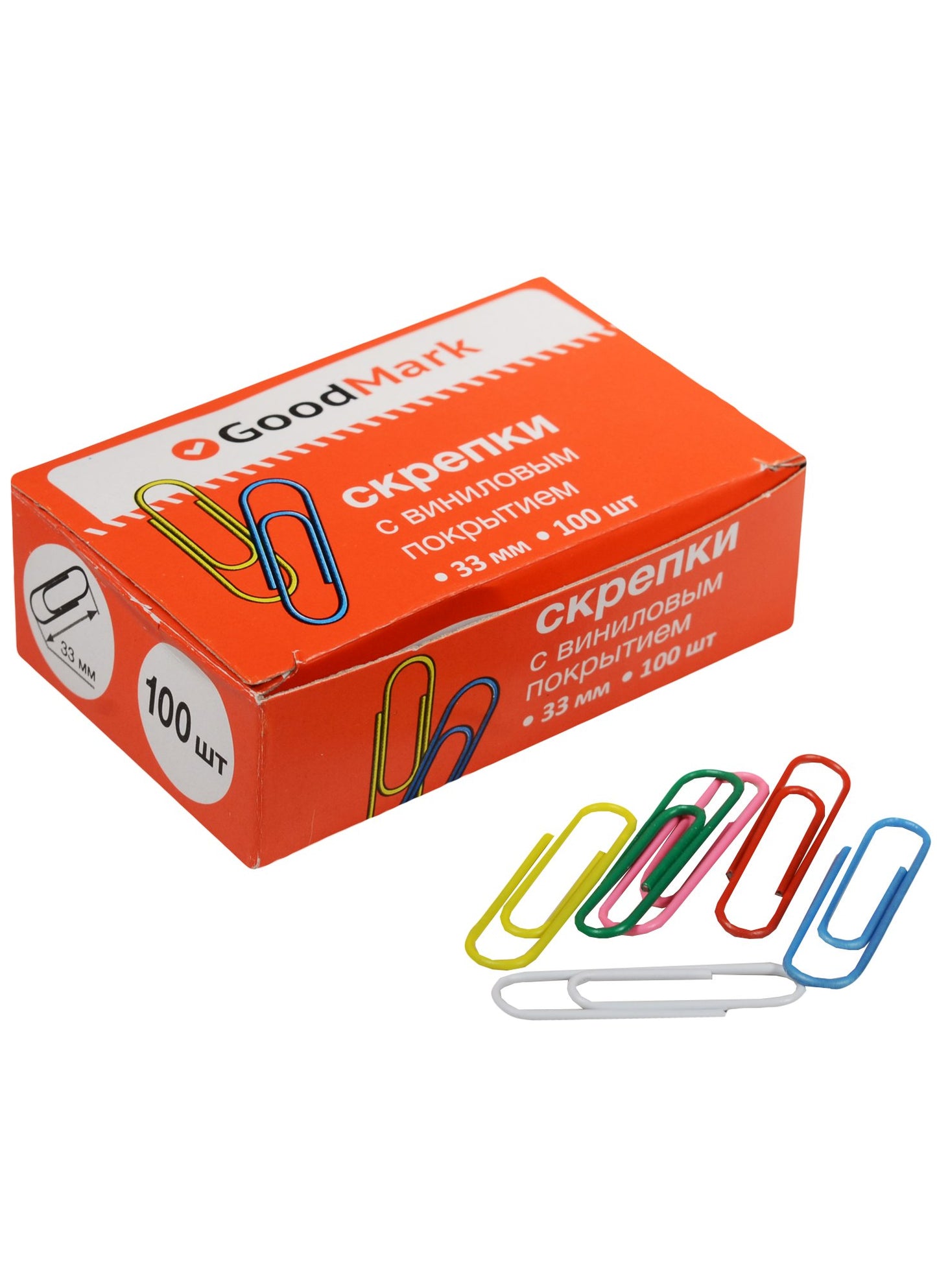 Скрепки 33мм 100шт assortiment, vinyle, croquettes