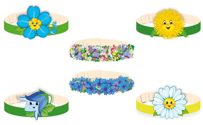 *КМА-17075 Комплект масок-ободков. Цветы (6 pièces)