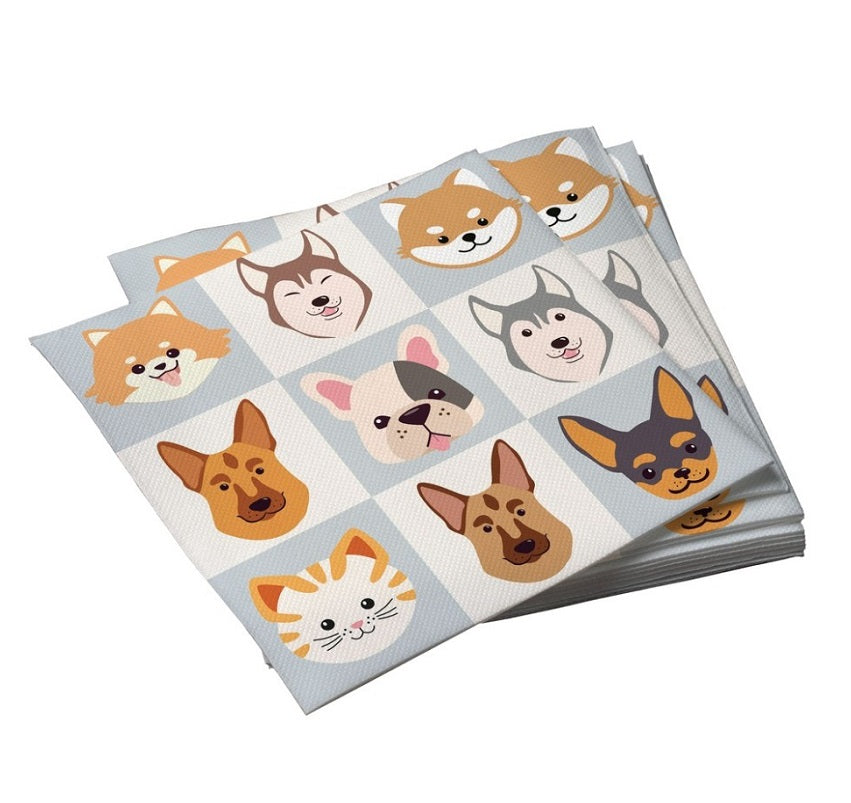 Lecture ND. Pantalons de survêtement "Собачки с ушками и Котик полосатый" 33*33cm, 20шт art.312056