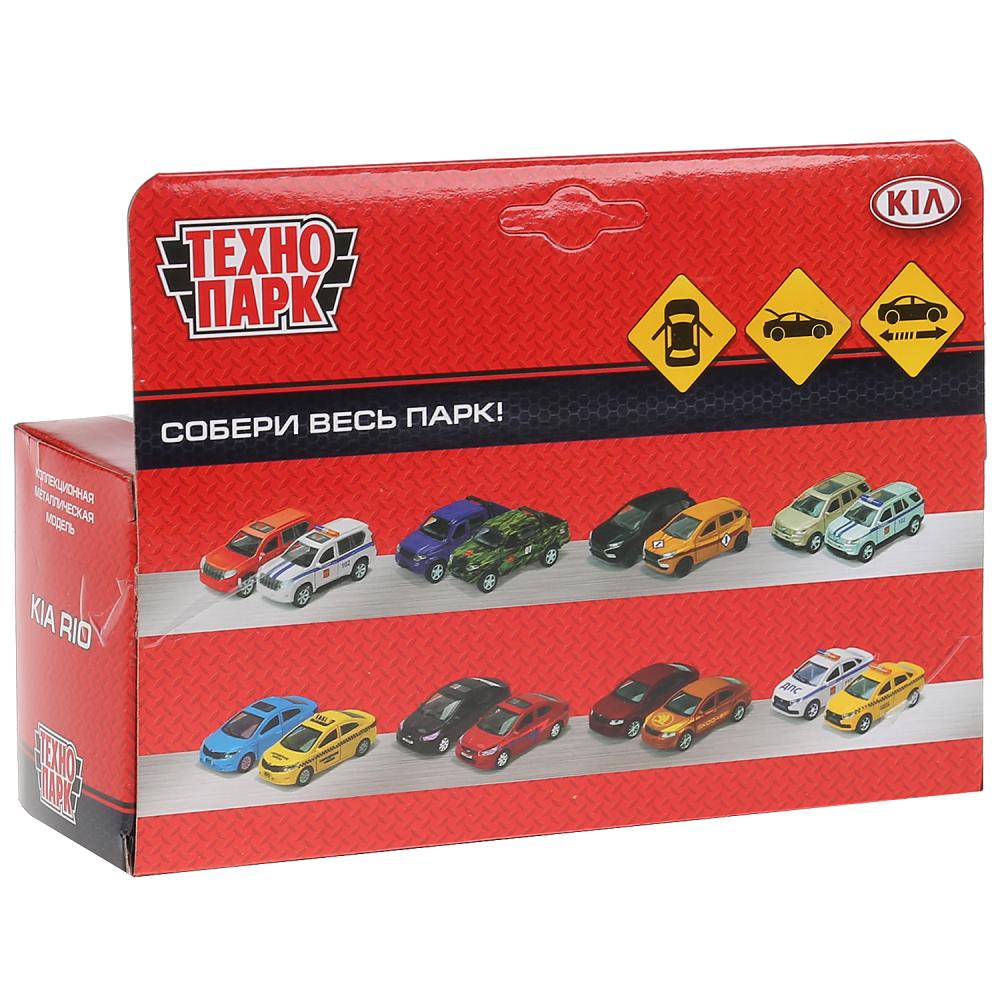 Машина металл KIA RIO длина 12 см, двери, багаж, инерц, красный, кор. Технопарк в кор.2*36шт