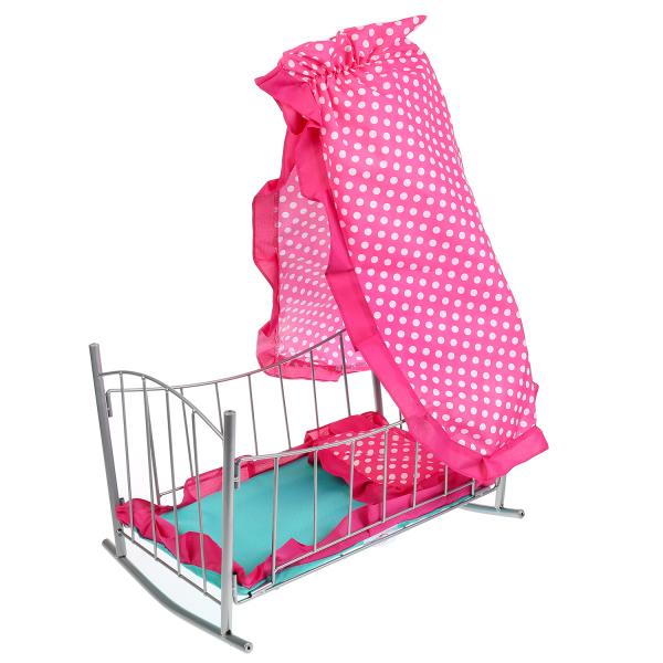 Кроватка металл. 32,5*47*68. балдахин, подушка, матрас. Карапуз в кор. (русс. уп.) в кор.6шт