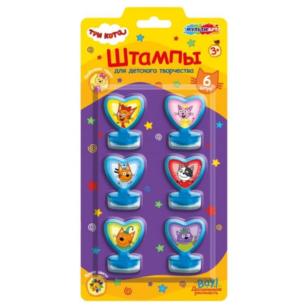 Набор штампиков Три Кота 6 шт MultiArt
