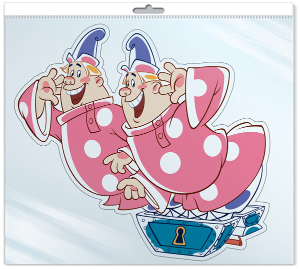 *ФМ2-12708 ПЛАКАТ ВЫРУБНОЙ А4 В ПАКЕТЕ. Двое из ларца из мультфильма Вовка в тридевятом царстве (с блестками в индивидивидуальной упаковке с европодвесом и клеевым клапаном)