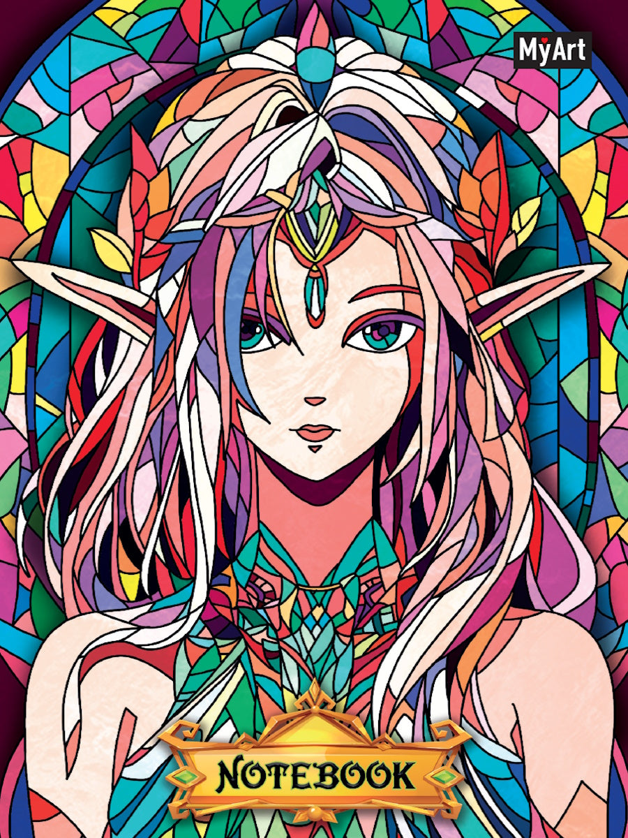 Mon Art. БЛОКНОТ в клетку Витражи. Девушка эльф