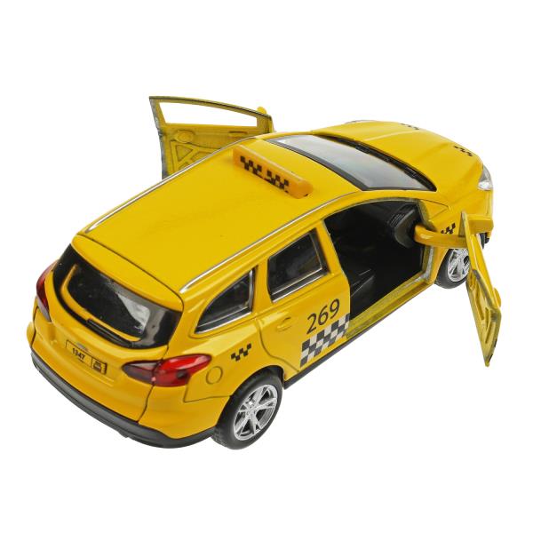 Машина металл FORD FOCUS TURNIER ТАКСИ длина 12 см, двер, багаж, инерц, кор. Технопарк в кор.2*36шт