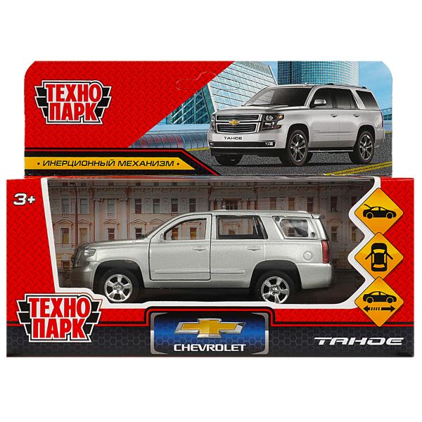 Machine en métal CHEVROLET TAHOE 12 cm, double, bagage, moteur, serbriste, cor. Parc technologique dans le cor.2*36шт