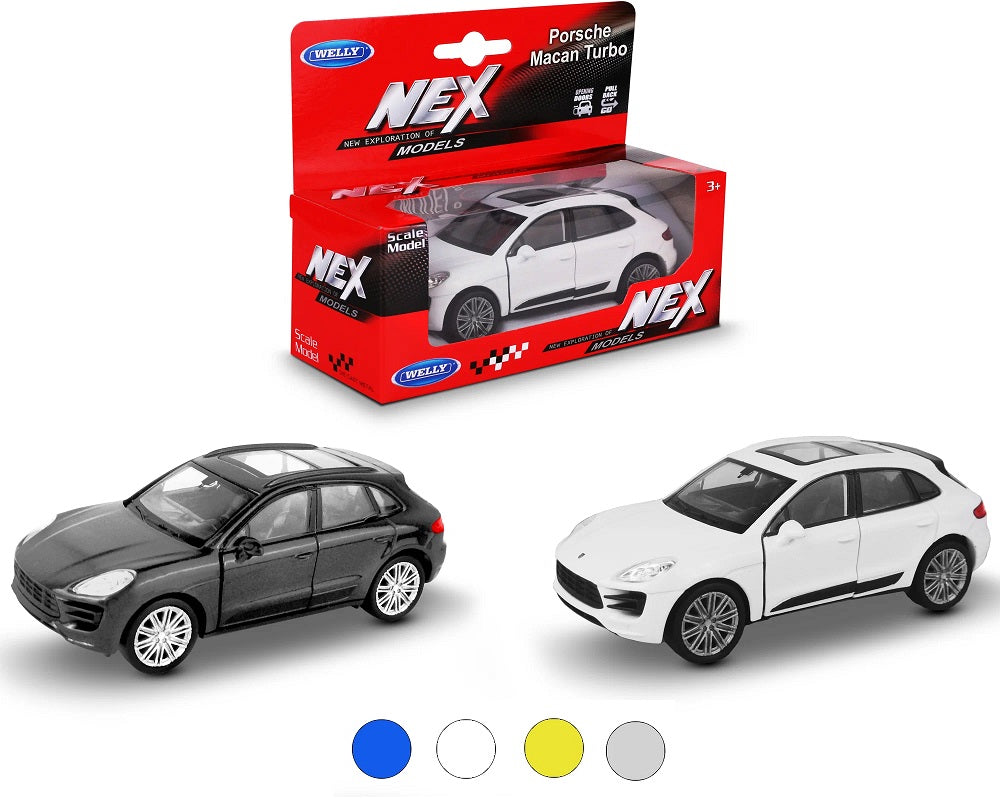 Welly. Машинка 1:38 "Porsche Macan Turbo", металл, пруж. мех., цвет в ассорт. арт.43673W
