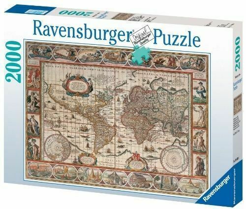 Ravensburger. Пазл карт. 2000 "Карта мира" арт.16633