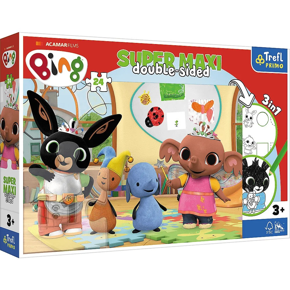 Trefl. Пазл-раскраска Super maxi 24 art.41003 "Бинг с друзьями"