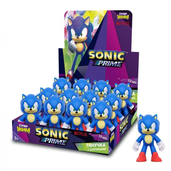 Тянучка антистресс с шариками, дисплей Sonic Супер Жим уп-12шт в кор.6уп