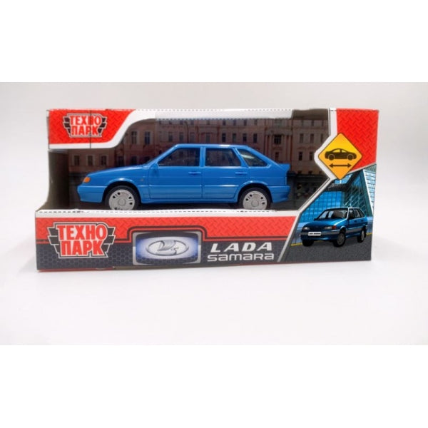 Машина пластик LADA LADA-2114 "SAMARA" без дверей, 11 cm, синий,кор. Технопарк в кор.2*36шт