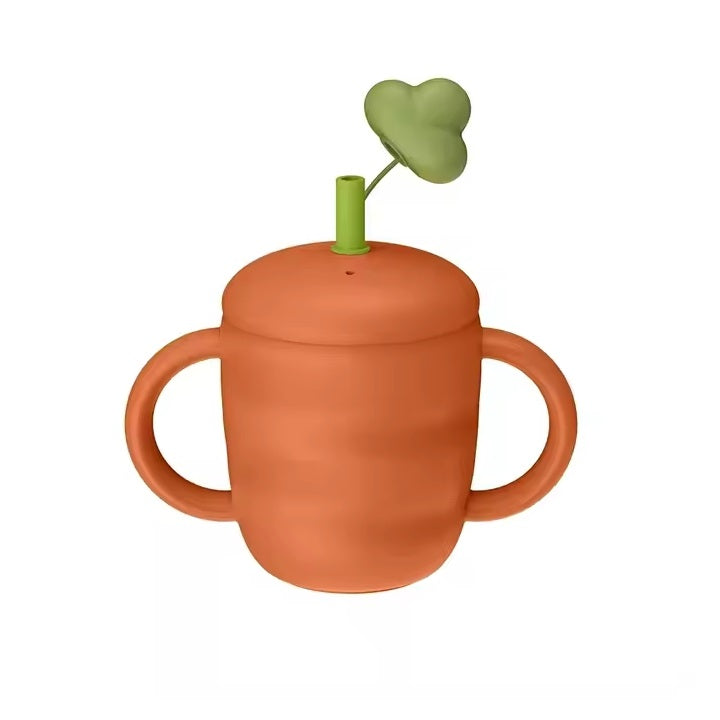 Des rêves d'ange. SK2013 Поильник с трубочкой и двумя ручками "Морковка" (цвет-терракот)