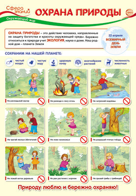 ПО-13413 Plaque A3. Окружающий мир в начальной школе. Охрана природы