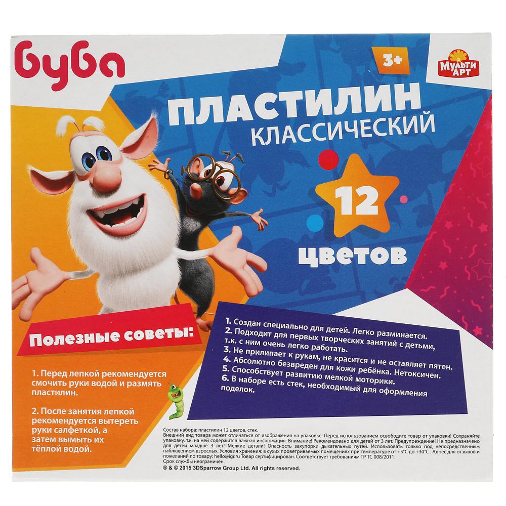 ПластиLINE классический БУБА 12 цв (180 г) MultiArt en cor.16шт