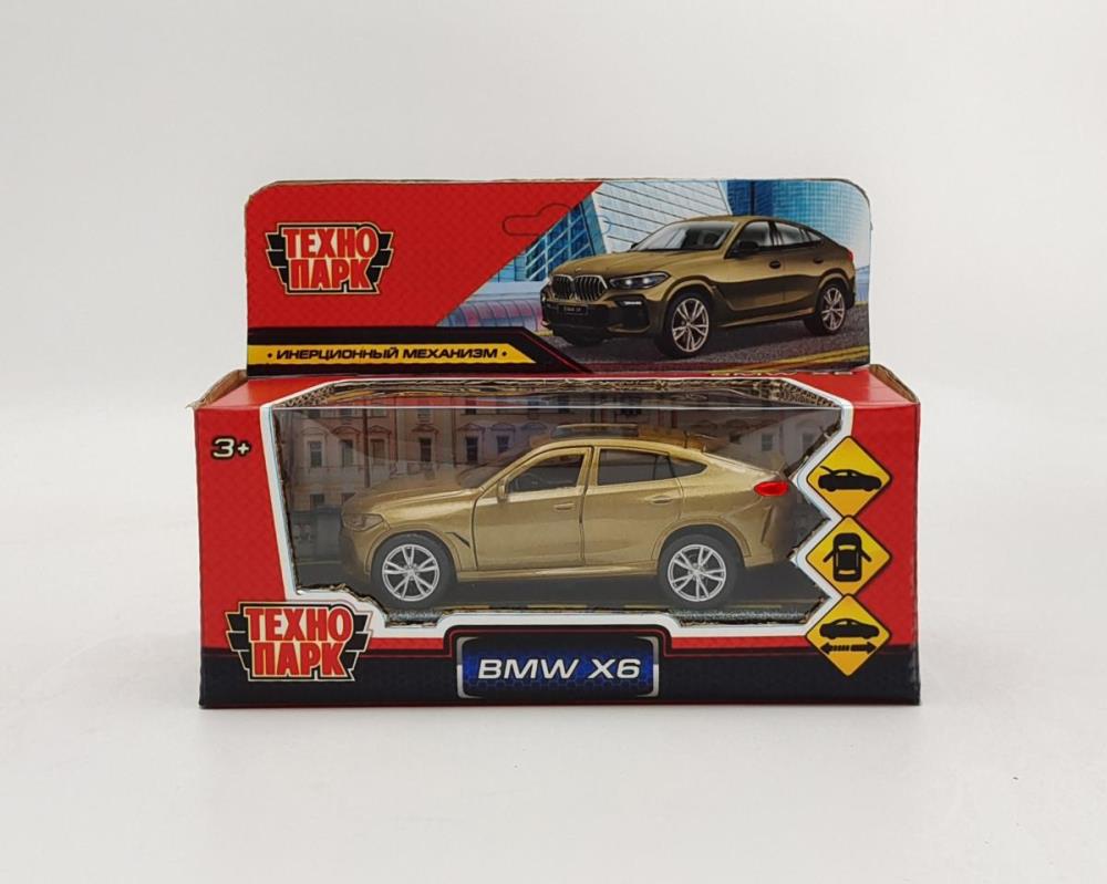 Машина металл BMW X6 длина 12 см, двери, багаж, инер, бежевый, кор. - в кор.2*36шт