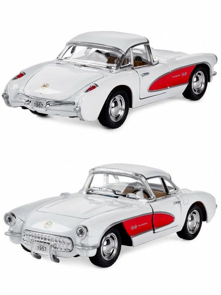 Kinsmart. Modèle art.KT5316W/1 "Chevrolet Corvette 1957" 1:36 (белая) инерц.