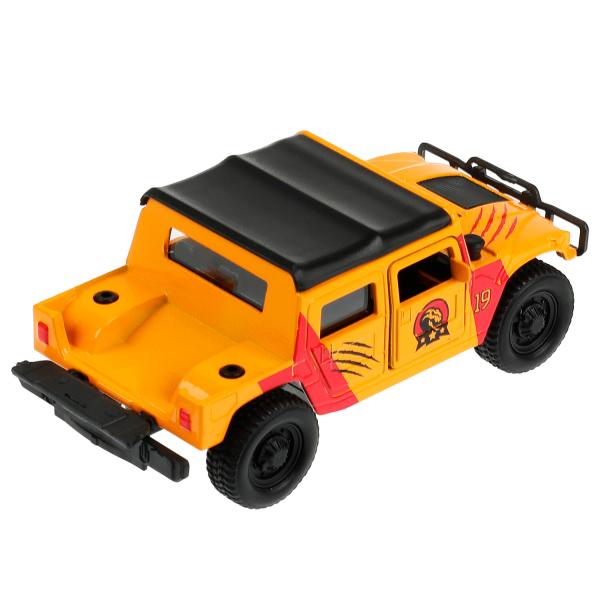Машина металл HUMMER ПИКАП, 12 см, двери, баг., инер., окрас динозавр, кор. Технопарк в кор.2*24шт