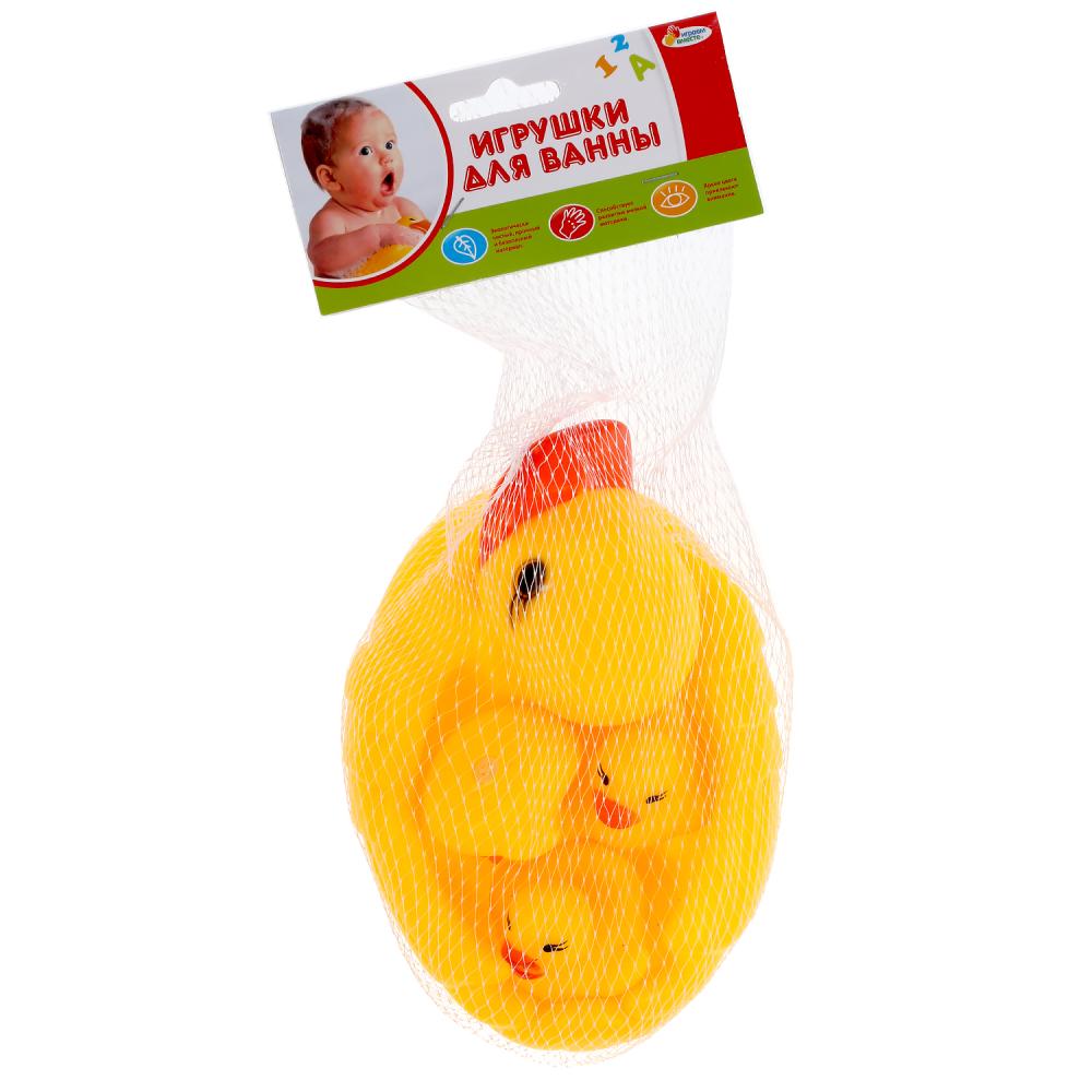 Игрушка пластизоль для купания "ИГРАЕМ ВМЕСТЕ" УТКА-МЫЛЬНИЦА МАЛ. В СЕТКЕ (РУСС. УП.) в кор.2*108шт