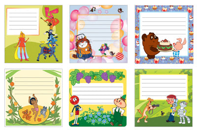 *КШН2-14638 Ensemble complet d'autocollants pour enfants de 12 pièces, 6 vidéos pour 2 шт. (complète)