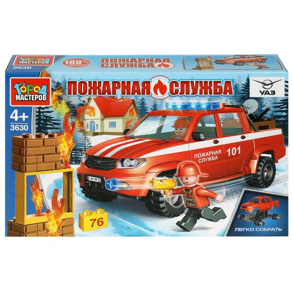 UAZ конструктор uaz PICKUP ПОЖАРНАЯ СЛУЖБА, 76 дет. Grands maîtres en cor.36шт