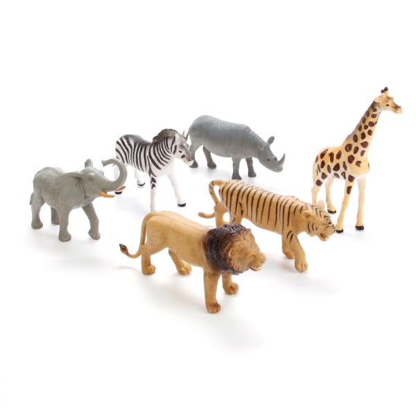 ДИКИЕ ЖИВОТНЫЕ АФРИКИ "ИГРАЕМ ВМЕСТЕ" 6 АСС. 7-12" С ХЭНТЭГОМ В ДИСПЛЕЕ УП-48ШТ в кор.1уп